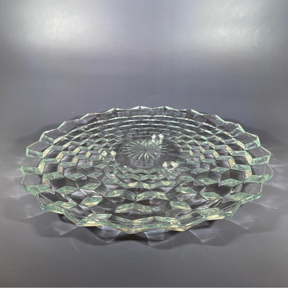 Vintage Fostoria American Pattern Footed Cake Plate Wedding Anniversary BDay - Picture 10 of 10